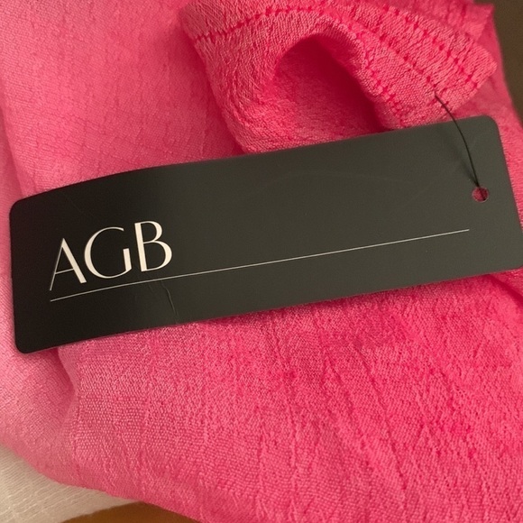 NWT AGB Pink & White Crepe Cold Shoulder  Blouse Size M #006 - Picture 6 of 10